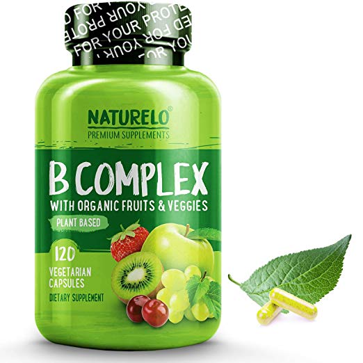 Plantbased Vitamin B Complex B1 B2 B3 B5 B6 B-12 With Organic Fruits And Vegetables Heart Nervous And Immune Health