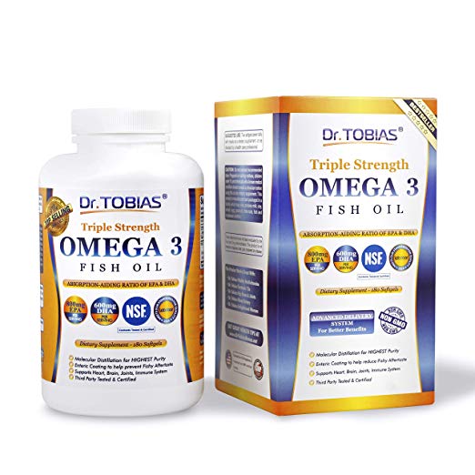 Fish Oil Omega 3 Triple Strength Burpless Purified Ultra-pure Non-GMO Wild Fish
